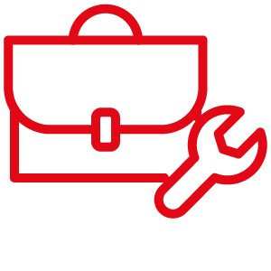 Handwerkskoffer und Schraubenschlüssel Icon