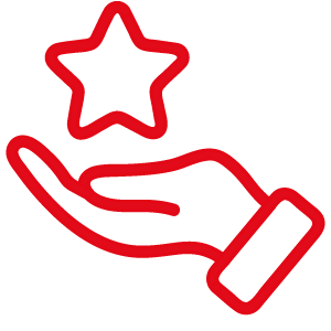 Icon Hand mit einem Stern